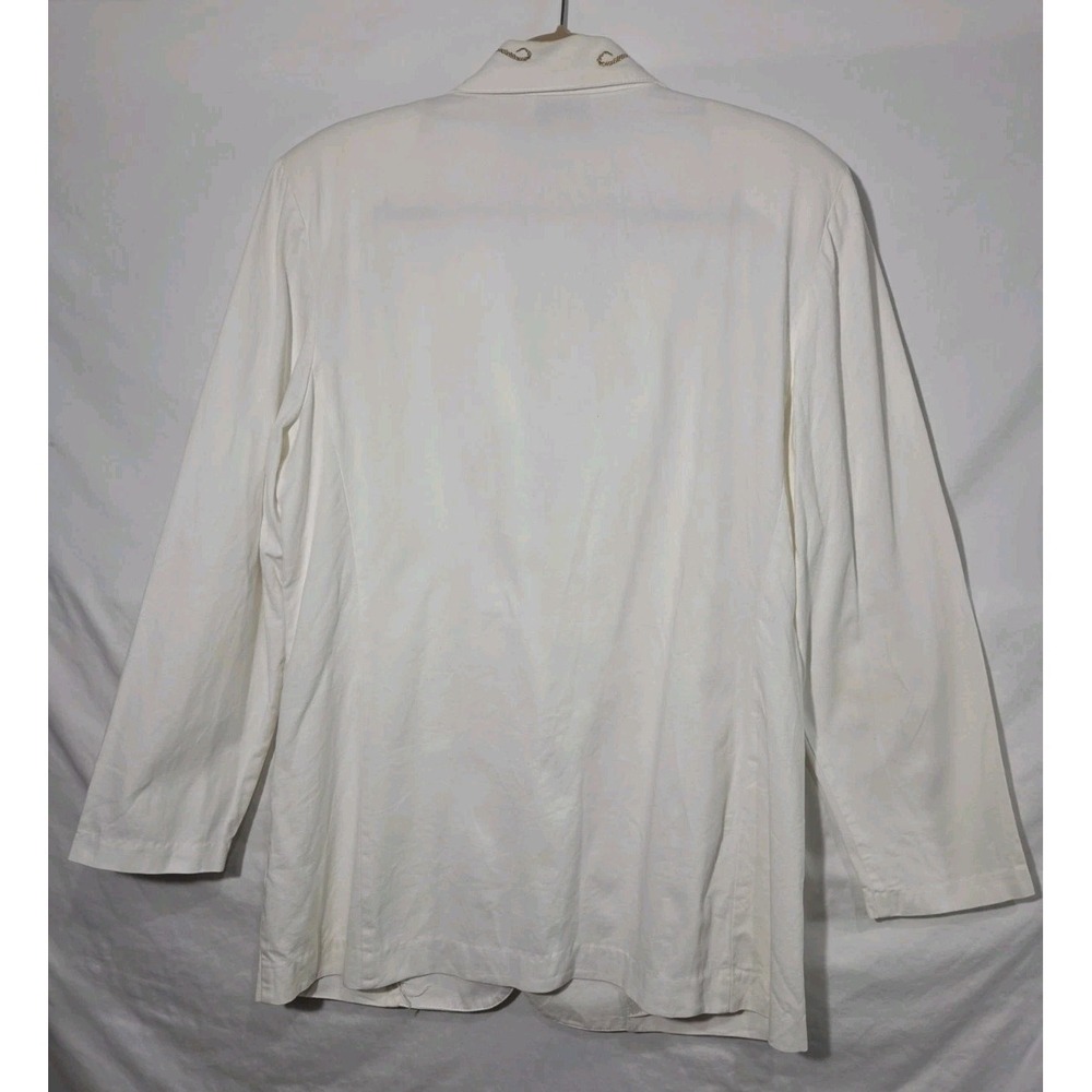 90s City Girl Sport Blazer Gold Embroidery Trim Sz 12 Nautical Coastal Grandma - Picture 7 of 12